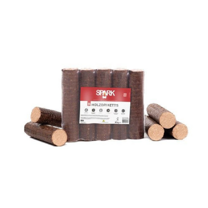 SPARK Holzbriketts rund 960 kg Palette (96 x 10 kg), aus Buchenholz, ohne Zusätze